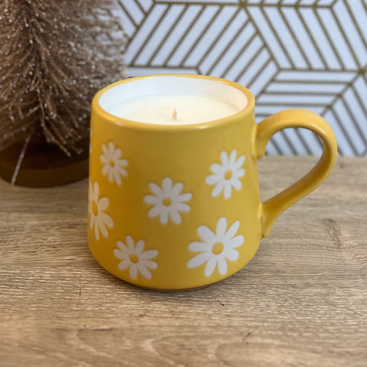 Yellow Daisy Mug Candle